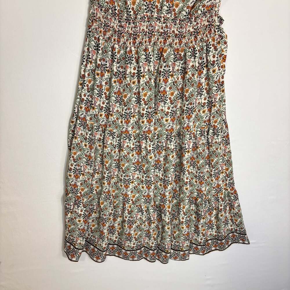Max Studio London Floral Print Tiered Midi Dress with Flutter Sleeves Size M - Picture 9 of 12